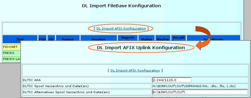 Screenshot PHP-Nuke DLIMP Admin Console Module v1.10, Sprung zu AFIX Konfiguration