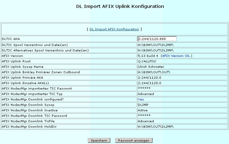 Screenshot PHP-Nuke DLIMP Admin Console Module v1.10, Speicherung Downlink AKA